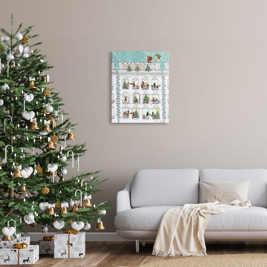 Stupell Industries Santa Claus Gifts City Rooftop Canvas Wall Art